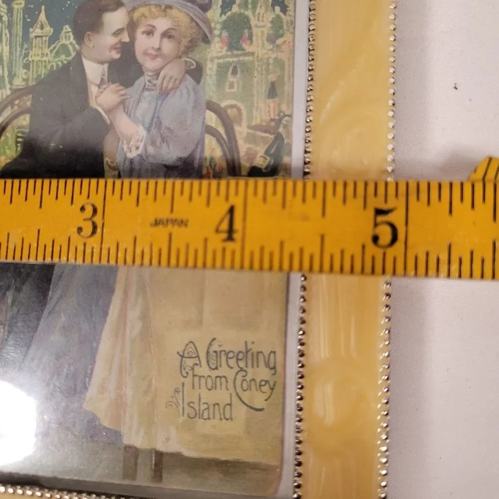 Yellow Decorative Picture Frame with Silver Accents